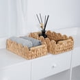 thumbnail image 4 of Handmade Water Hyacinth Woven Storage Basket with Lid, Natural Seagrass Decorative Box for Blankets Toys Magazines, Eco-Friendly Multi-Room Organizer for Home Nursery, 4 of 9