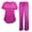 HOT PINK, variant on NATURAL UNIFORMS Womens STRETCH SCRUB SET With V-NECK TOP