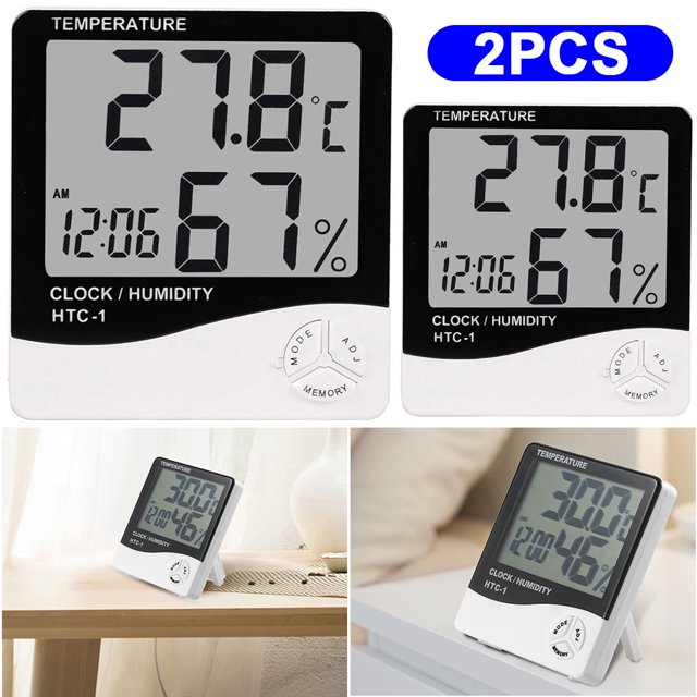 Termómetro Higrómetro Digital Medidor Temperatura Y Humedad Interior Con Función Reloj Y Alarma (se Envía Sin Batería!!!)