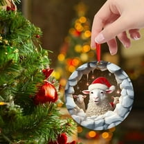 yulier Sheep Christmas Ornaments, Cute Sheep Acrylic Hanging Pendant Christmas Gifts, Christmas Tree Decorations
