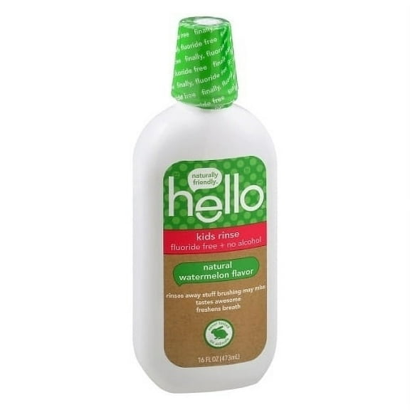 Hello Kids Rinse Flouride Free Natural Watermelon Flavor