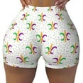 thumbnail image 2 of Honeii Mardi Gras Carnival1 Print Women's Workout Shorts, Gym Shorts for Active Wear, Sports Shorts,Women's Running Shorts,Quick Dry Athletic Shorts-XX-Large, 2 of 8