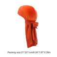 thumbnail image 3 of fastboy Velour Headwraps Assorted Colors Long Tail Pirate Hat Windproof Single Layer Attractive Elasticity Comfortable Hair Bonnet Orange, 3 of 3