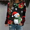 thumbnail image 2 of Lorytime Crew Neck Sweatshirts Wome Christmas Snowman Print Shirt Long Sleeve Pullover Loose Tops for Holiday, 2 of 4