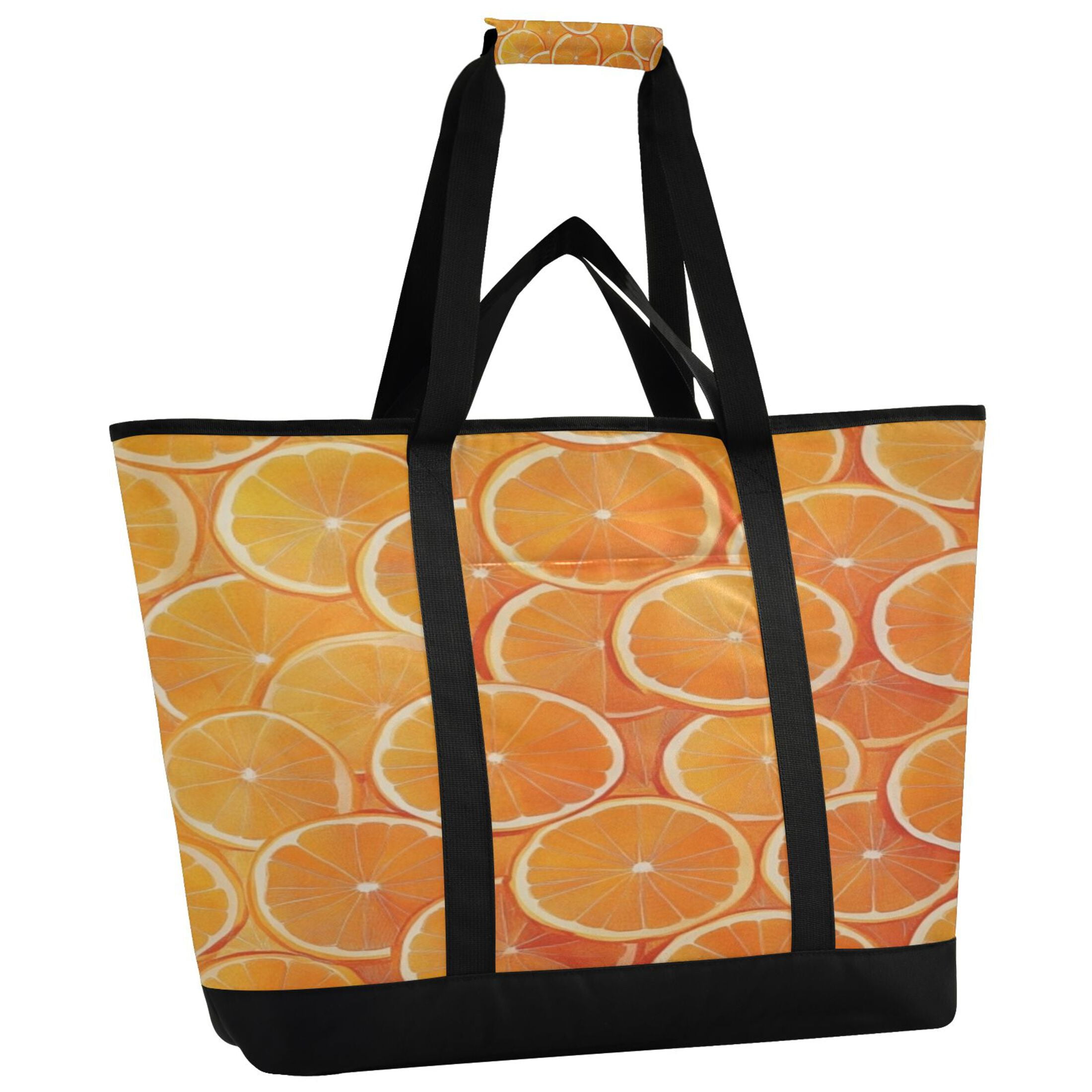 Large Hand-held Ice Pack Picnic Bag Insulation and Refrigeration Suitable for Shopping Picnics and Camping Orange Sliced Orange