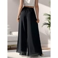 thumbnail image 4 of Weardear Palazzo Pants for Women Dressy Loose Fitting Wide Leg Pants Elastic Waist Chiffon Trousers with Pockets, 4 of 5