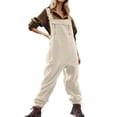 thumbnail image 1 of Gibobby Mono Corto Informal Monos para mujer, baberos y tirantes ajustables con pantalones cálidos de esquí de invierno(Blanco， XXL), 1 of 5