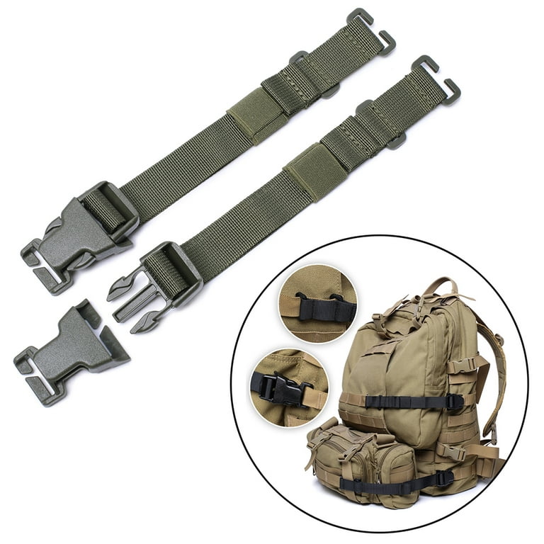 2-Pack 1inch Heavy Duty Utility Nylon Strap with Buckle Molle Backpack  Accessory