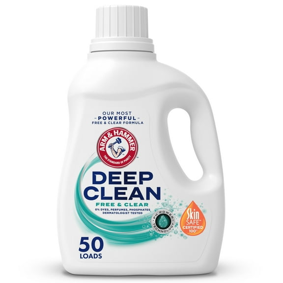 ARM & HAMMER Deep Clean Free & Clear Liquid Laundry Detergent, 75 Fl oz, 50 Loads