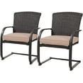 thumbnail image 7 of Grand Patio Outdoor iWicker Bistro Chairs - Set of 2, Beige, 7 of 7