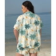 thumbnail image 6 of CASSIE LIZ Womens Sets 2 Piece Outfits Short Sleeve Plus Size Lounge Summer Beach Short Vacation Clothing Green Leaf Hawaii Shirts XL 16W 18W, 6 of 8