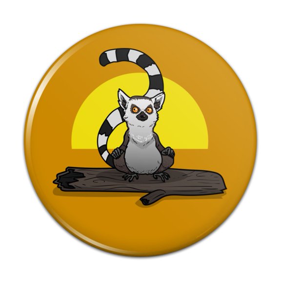 Ring-Tailed Lemur on Log Pinback Button Pin