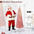 thumbnail image 3 of Gymax 6 FT Pre-Lit Christmas Tree Slim Pencil Xmas Tree w/ 392 Snow Flocked PVC Branch Tips, 3 of 10