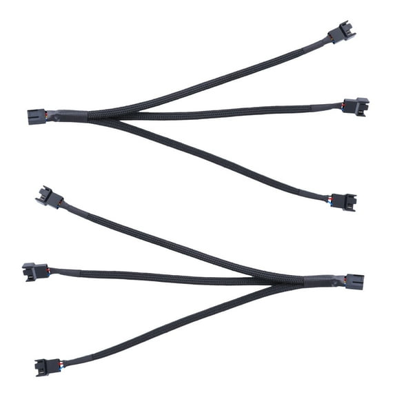 2 Pc Fan Cables PWM P Adapter Cable Fan Extention Cables Extension Cord Splitter Fan Splitter