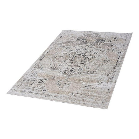 Bunyan Collection Traditional Vintage Cream/Beige Area Rug (6'7'' x 9')