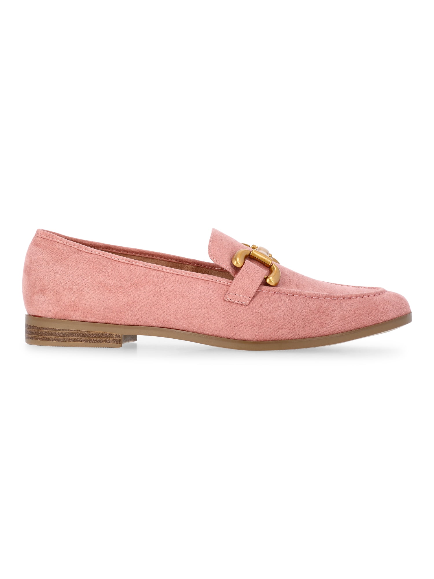Time and Tru Women's Faux Leather Buckle Loafers