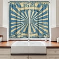 thumbnail image 2 of Ambesonne Vintage Blue Kitchen Curtains, Retro Circus Tent, 55"x39", Blue and Beige, 2 of 3