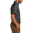 thumbnail image 3 of Men's Short Sleeve Classic Uniform Carefree Poplin Shirt Graphite Large, 3 of 5