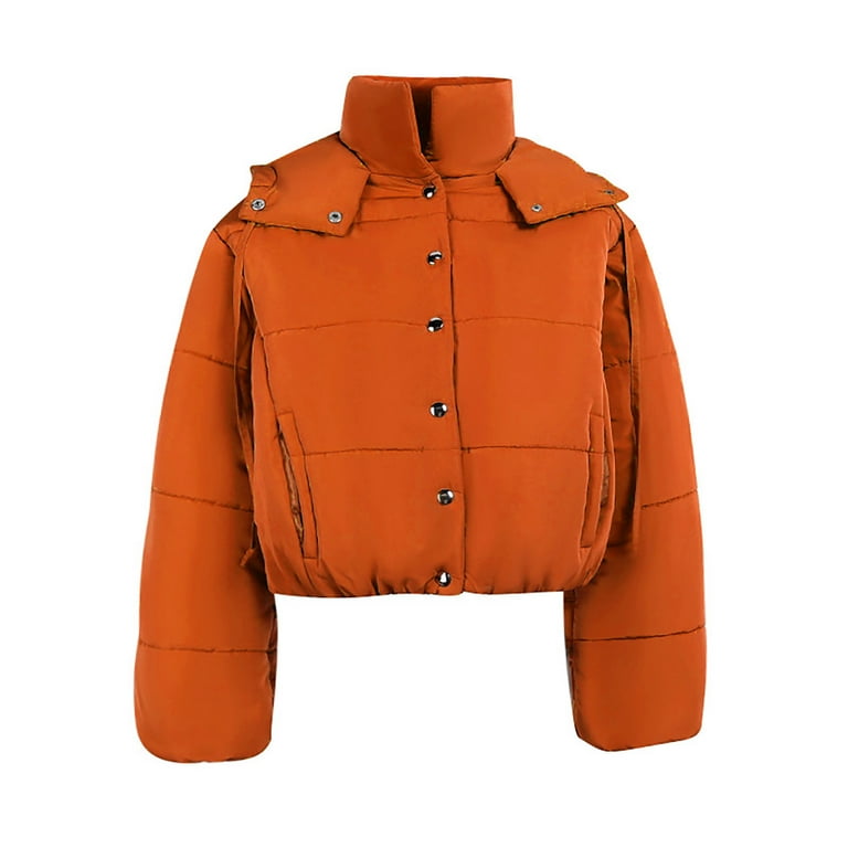 Padded Jacket for Women Soldi Color Windproof Jacket Stand
