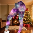 thumbnail image 2 of lcziwo Womens Leggings Galaxy Graphic Print Running Tights Stretchy High Waisted Butt Lifting Yoga Pants Purple XXL, 2 of 7