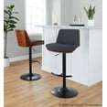thumbnail image 2 of Corazza Adjustable Bar Stool, Chrome Bar Stools, Bar Chairs, Swivel Bar Stools, Bar Stools Set of 2 (Charcoal), 2 of 6