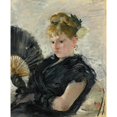 thumbnail image 2 of Berthe Morisot 20x24 Black Ornate Framed Double Matted Museum Art Print Titled: Woman with a Fan (1876), 2 of 5