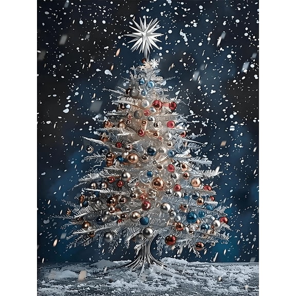 Christmas Diamond Art Kits for Adults, Winter 5D Diamond Painting Kits for Beginners, DIY Round Full Drill Diamond Dots Gem Art for Adults, Paint by Diamonds Pictures Crafts Home Decor 12x16 in