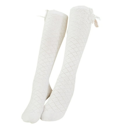 

Kids Socks Children s Socks Diamond Mesh Combed Cotton Bow Mesh Children s Mid Tube Socks Knee High Stockings Christmas Socks Toddler Socks 4t-5t(Color:White Size:28)