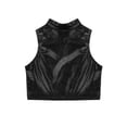 thumbnail image 4 of Aislor Kids Girls Shiny Metallic Gymnastics Crop Tops Sleeveless Mock Neck Tank Tops Workout Activewear, 4 of 7