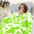 thumbnail image 2 of Lightweight Lime Green Blanket Twin Size Soft Fuzzy Light Mint Sage Spring Grass Green Cozy Fleece Twin Bed Blanket for Bedroom Livingroom 60x80inch, 2 of 6
