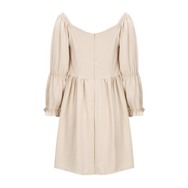 beige spaghetti strap dress Long Sleeve Tie Waist Rib Knit Midi Dress Beige – Styledup.co.uk main image 0