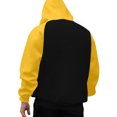 thumbnail image 4 of VNKIDY Men's Hoodies Autumn Winter Color Block Warm Sweatshirt Loose Fit Long Sleeve Drawstring Hooded Pullover For Cold Weather Leisure Tops, 4 of 6