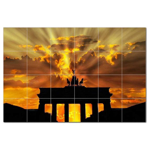 Monument Ceramic Tile Mural Kitchen Backsplash Bathroom Shower, 400926-M64
