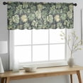 thumbnail image 2 of Palm Tree Leaves Valance Curtains for Kitchen/Living Room/Bathroom/Bedroom Window, Rod Pocket Small Topper Half Short Window Curtains Voile Sheer Scarf, Summer Tropical Green Botanical 42"x12", 2 of 8
