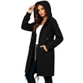 thumbnail image 6 of NTACZA Women Sweatshirt Zip Up Drawstring Hoodies Long Sweatshirt Comfort Coat Long Sleeve with Pockets Outerwear Black L, 6 of 8