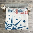thumbnail image 3 of Ambesonne 4th of July Quilted Bedspread Set 3 Pcs, Independence Theme, King Size, Red White and Navy Blue, 3 of 3