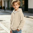 thumbnail image 4 of HAOTAGS Boys Zip Up Hoodie (3-14) Warm Zipper Long Sleeve Casual Hooded Jacket Beige Size 3T, 4 of 8