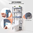 thumbnail image 5 of Over The Toilet Organizer - 3-Tier Bathroom Shelf Rack with Storage Baskets, Space Saver for Small Bathrooms, 5 of 6