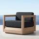 thumbnail image 1 of Sofá Exterior Nórdico de Teca Natural, Impermeable y Antideslumbrante, Perfecto para Patios y Áreas al Aire Libre,Gris, 1 of 2