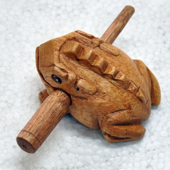 Yvsxxv Wooden Lucky Frog Decorative Figurine Musical Instrument Tone Block 1Pc