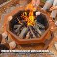 thumbnail image 3 of 35 Inch Octagonal Outdoor Fire Pit,Wood Burning Fire Pit for Bonfire,Outside,Camping, Backyard, Patio, 3 of 12