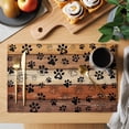 thumbnail image 2 of Placemats Set of 4, Burnt Orange Brown Woven Placemat, Linen Place Mats for Kitchen/Dining Tables, Farmhouse Dog Paw Vintage Washable Table Mats for Party, 2 of 8