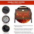 thumbnail image 3 of VINGLI Portable Charcoal Grill with Thermometer & Wooden Handle, Multi-functional Metal Compact Tabletop BBQ Outdoor Charcoal Grill for Camping Travel Picnic Patio, 3 of 6
