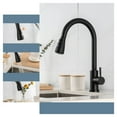 thumbnail image 1 of Brushed Nickel Kitchen Faucet Single Hole Pull Out Sink Mixer Hot Cold Taps, 1 of 8