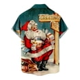 thumbnail image 5 of IROINNID Christmas Vacation T-shirt for Men Funny Print Button Up Red Shirt Hawaiian Xmas Vacation Gift Tops,Green, 5 of 5