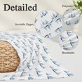 thumbnail image 3 of Nautical Sailboats Throw Pillow Cover 12 x 20 Inch Decorative Pillow Cover Steel Blue Coastal Minimalist Beige Lumbar Pillowcase Seasonal Rectangle Cushion Case for Couch Sofa Bed Living Room, 3 of 9