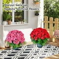 thumbnail image 6 of Artificial Topiary for Outdoors, Geraniums Artificial Flowers Realistic – 18" Potted Faux Geranium Plants Deep Red, UV Resistant Silk Flowers for Outdoor Indoor Front Porch Garden Home Decor (Red), 6 of 6