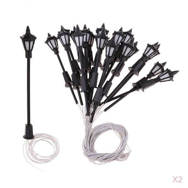 2x Paquete de 20 Luces LED de Jardín 1: 150 para Decoración de Diorama de Paisaje de Estacionamiento