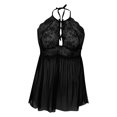 thumbnail image 6 of Puntoco Plus Size Nightdress Clearance,Women's Plus Size Sling Soild Lingerie Lace Bow Nightdress Wine 10(XL), 6 of 7