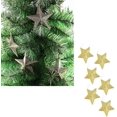 thumbnail image 5 of Decoraciones para árboles de Navidad: adornos colgantes de estrellas, adornos festivos de estrellas con brillo dorado, 3,7 pulgadas (2 juegos, dorado + plateado), 5 of 5